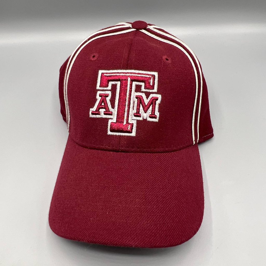Texas A&M Aggies Hat Men M-L Red Top Of The World Ncaa Stretch Fitted Cap